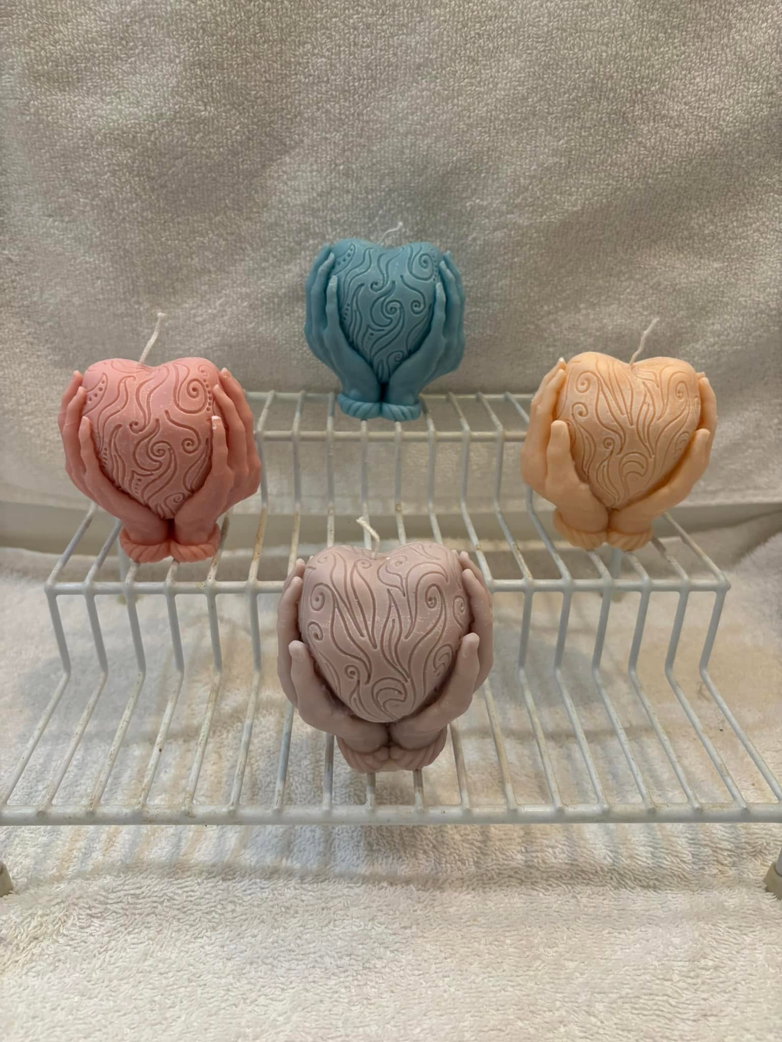 Chandelles cœur dans quatre teintes